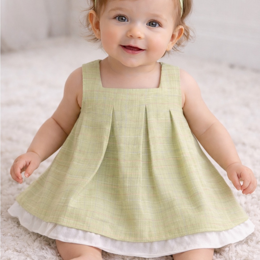 CICCINO from Italy Charming Green Baby Dress